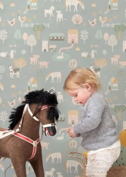 Tapete My Farm Zementgrau -Tapetengeschäft My Farm C 389321 2880x1440