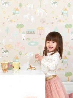 Tapete My Farm Zartrosa -Tapetengeschäft My Farm C 389323 2880x1440