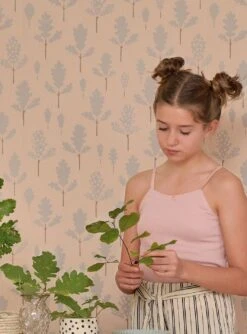 Tapete Oak Pastelltürkis -Tapetengeschäft Oak B 389441 2880x1440