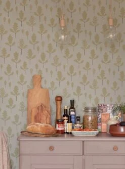 Tapete Oak Schilfgrün -Tapetengeschäft Oak C 389442 2880x1440