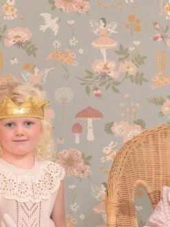 Tapete Old Garden Hellblaugrau