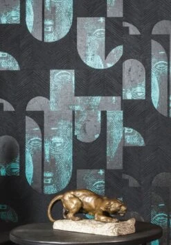 Tapete Orest Türkisblau Schimmer