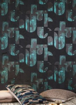 Tapete Orest Türkisblau Schimmer -Tapetengeschäft Orest B 625623 2880x1440