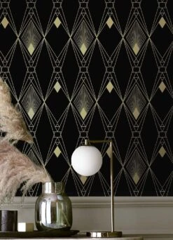 Tapete Paona Schwarzgrau