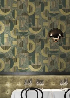 Tapete Paseo Schilfgrün Schimmer