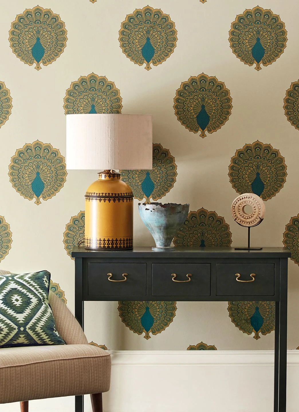 Tapete Peacock Style Perlgold 3 Tapete Peacock Style Perlgold – Bild 3