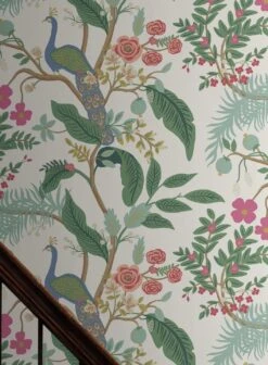 Tapete Peacock Tree Pastelltürkis