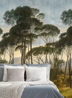 Wandbild Pine Trees Grüntöne