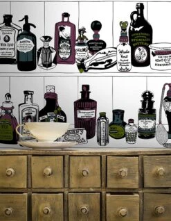 Tapete Potions Farngrün