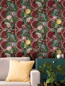 Tapete Rajola Weinrot -Tapetengeschäft Rajola B 104561 2880x1440