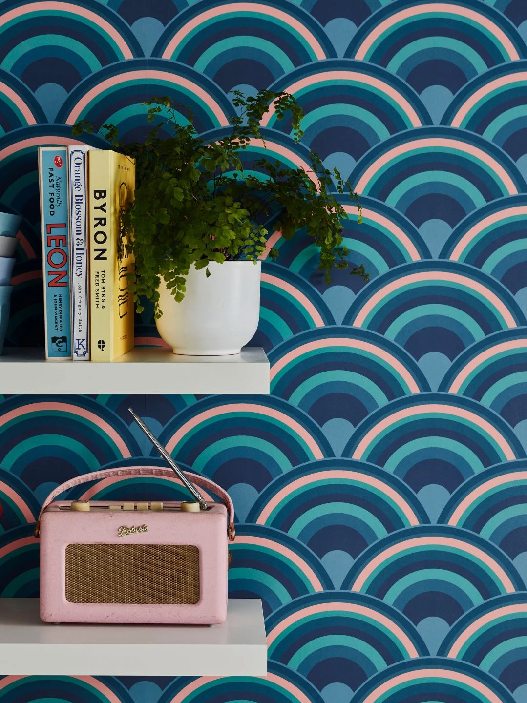 Tapete Retro Rainbow Blautöne 1 Tapete Retro Rainbow Blautöne