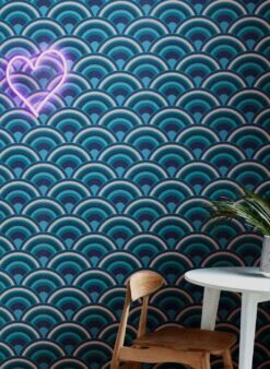 Tapete Retro Rainbow Blautöne 5 Tapete Retro Rainbow Blautöne -Tapetengeschäft Retro Rainbow B 431881 2880x1440