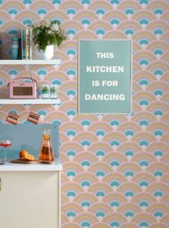 Tapete Retro Rainbow Rosatöne -Tapetengeschäft Retro Rainbow B 431882 2880x1440