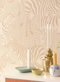 Tapete Safari Stripes Blassbraun