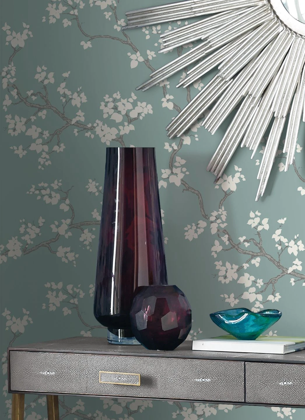 Tapete Sakura Pastelltürkis 4 Tapete Sakura Pastelltürkis – Bild 4