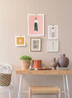 Tapete Scandi Herringbone Creme -Tapetengeschäft Scandi Herringbone D 389381 2880x1440