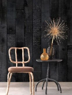 Tapete Scrapwood 35 Schwarz