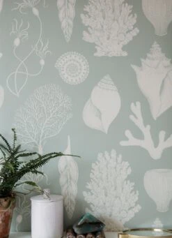 Ferm LIVING Tapete Shells Pastellgrün