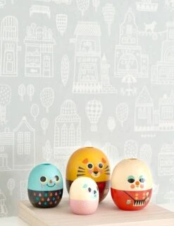 Tapete Small Town Hellgrau