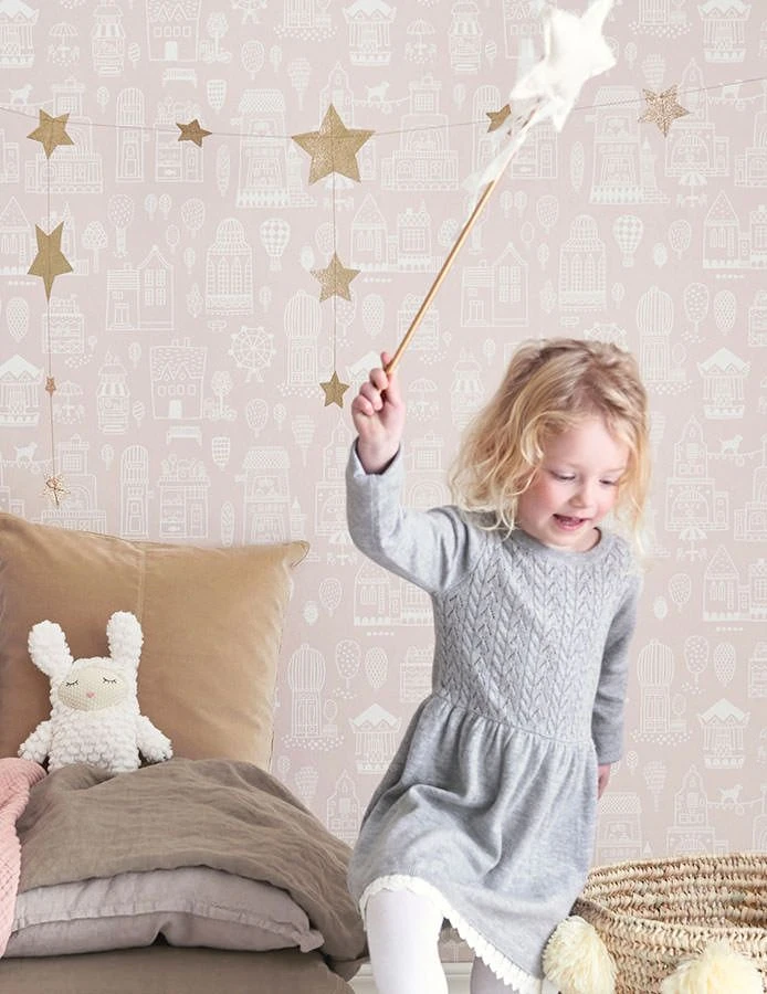 Tapete Small Town Blassrosenholz 3 Tapete Small Town Blassrosenholz – Bild 3