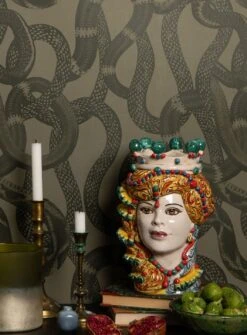 Tapete Snake Peek Moosgrau