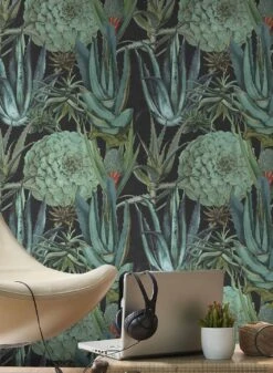 Wandbild Succulentus Schwarz