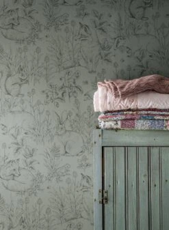 Tapete Sumi Mintgrau