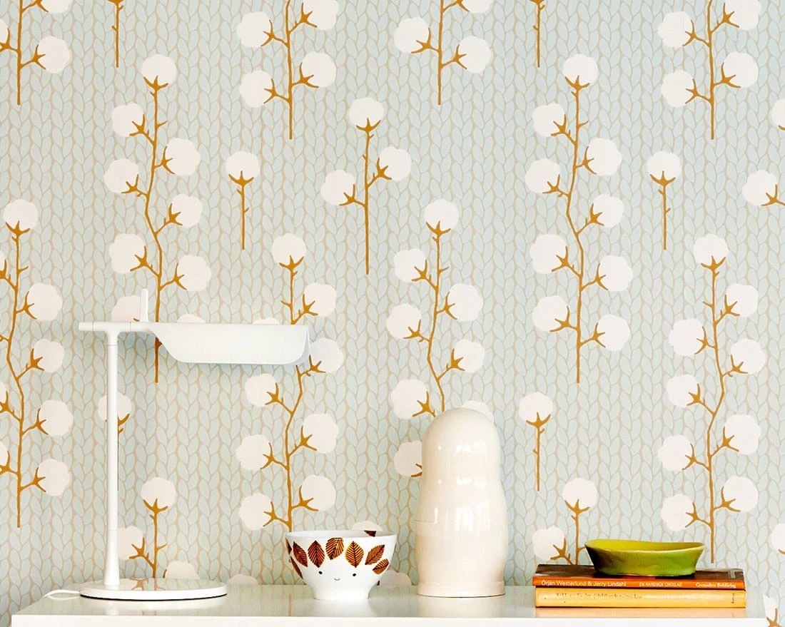 Tapete Sweet Cotton Hellpastelltürkis 1 Tapete Sweet Cotton Hellpastelltürkis