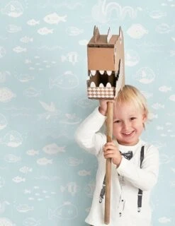 Tapete The Big Blue Pastelltürkis