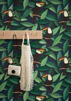 Tapete Toucan Grüntöne