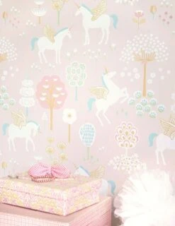 Tapete True Unicorns Zartrosa