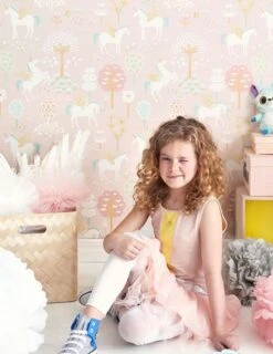 Tapete True Unicorns Zartrosa -Tapetengeschäft True Unicorns B 389182 2880x1440