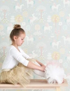 Tapete True Unicorns Hellgrau -Tapetengeschäft True Unicorns C 389183 2880x1440