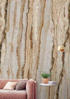 Wandbild Vertical Marble Ocker -Tapetengeschäft Vertical Marble B 390782 2880x1440