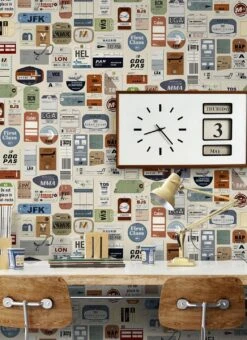 Tapete Vintage Air Travel Eierschale -Tapetengeschäft Vintage air travel B 835251 2880x1440