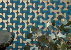 Tapete Wahida Wasserblau