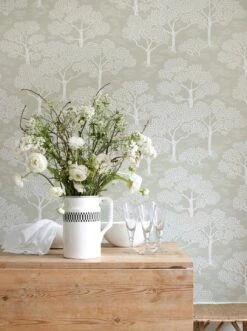 Tapete Woodland Schilfgrün -Tapetengeschäft Woodland C 975132 2880x1440