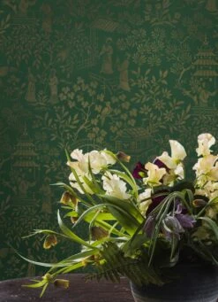 Tapete Zen Garden Patinagrün -Tapetengeschäft Zen Garden B 452391 2880x1440