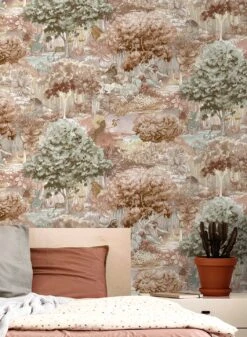 Tapete Zodiac Forest Beigerot -Tapetengeschäft Zodiac Forest A 104702 2880x1440