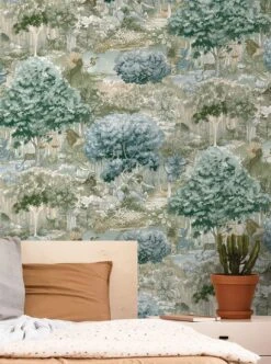 Tapete Zodiac Forest Grün