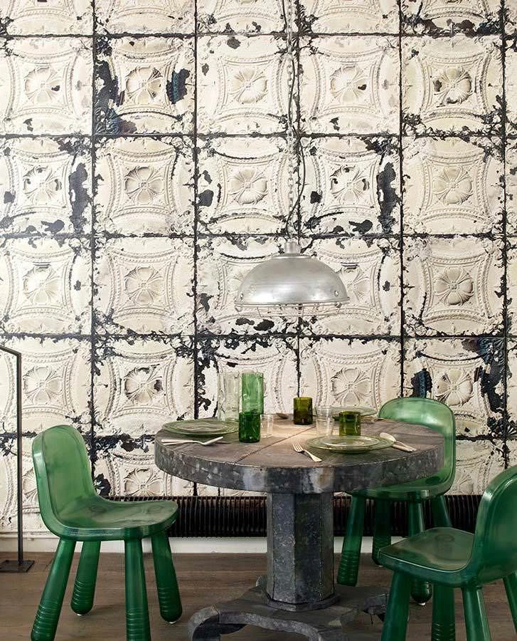 Tapete Brooklyn Tins 01 Elfenbein 3 Tapete Brooklyn Tins 01 Elfenbein – Bild 3